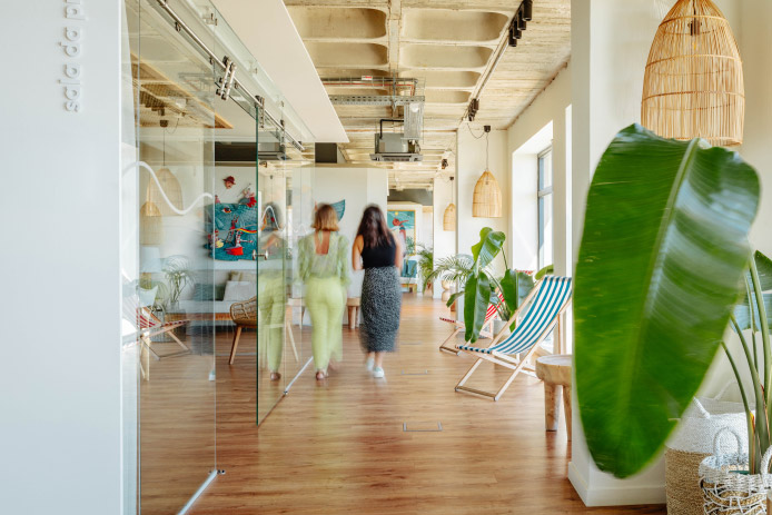 Hallways and meeeting rooms in our Beach House